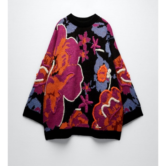 Zara Jacquard knit sweater size M - Picture 3 of 3